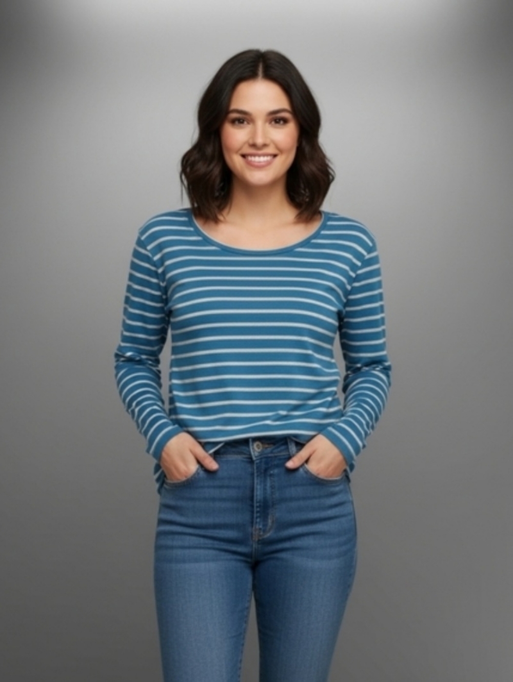 Addition Elle Semi-Sheer Long Sleeve Top